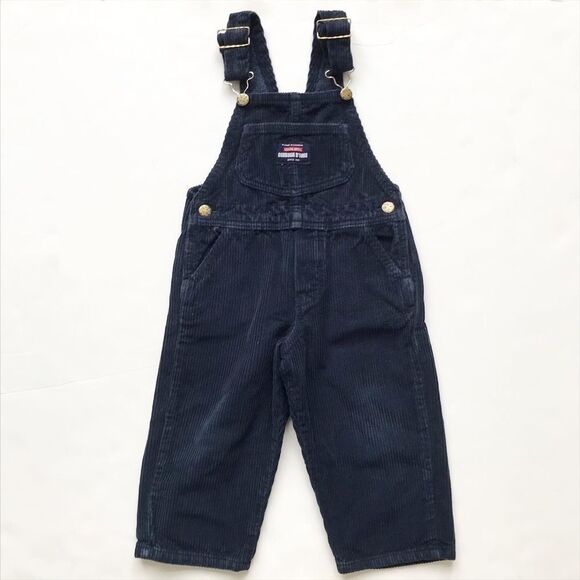 Vintage Oshkosh navy thick corduroy overalls 3T - Picture 1 of 7